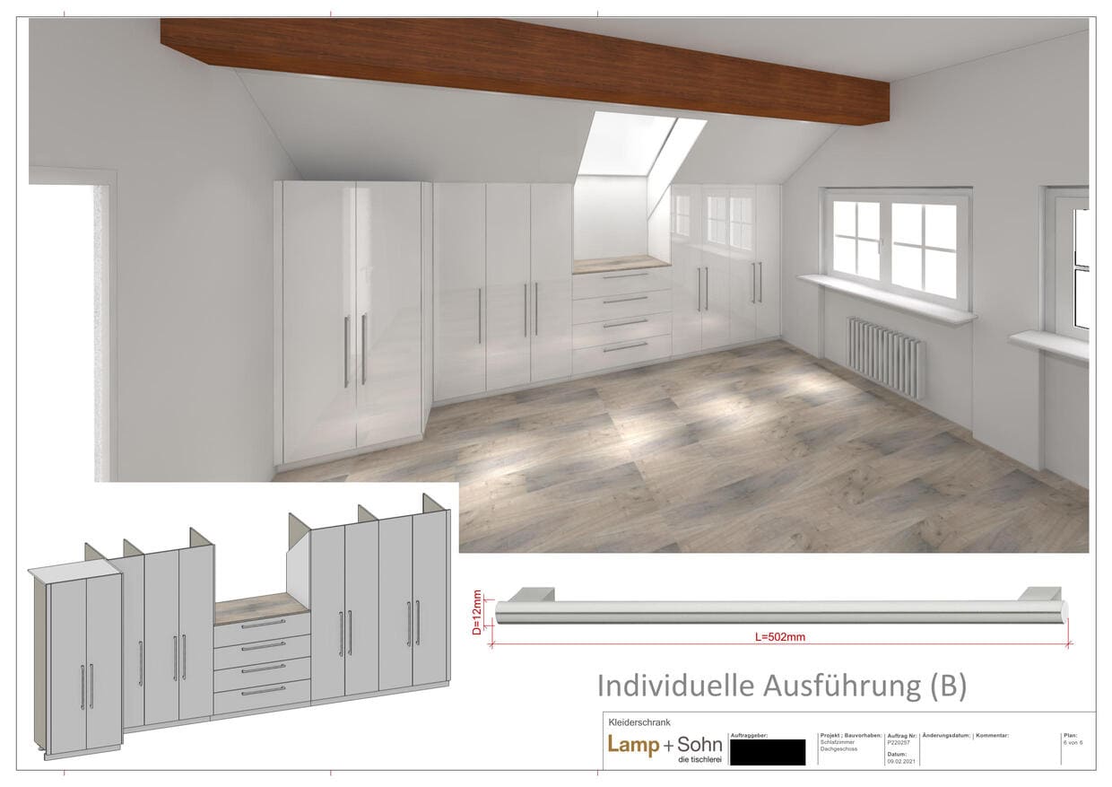 Schrank unter Dachschräge Visualisierung Schrank unter Dachschräge Visualisierung